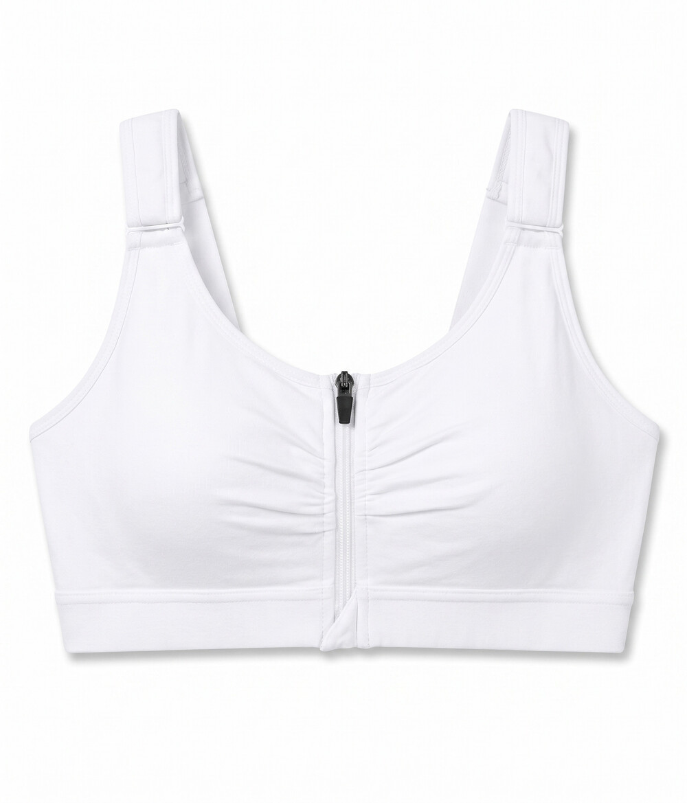 Women's BRABIC Zip Front Closure Everyday Bra – 2-Pack, Black & White, Small